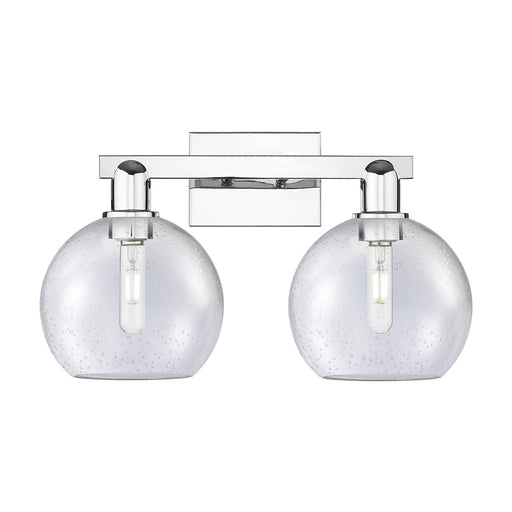 Innovations Athens 19in 2-Light Bath Vanity Light | Industrial Polished Chrome Steel and Seedy Glass | Bathroom Vanity | 19 x 8.5 | Model 716-2W-PC-G124-8