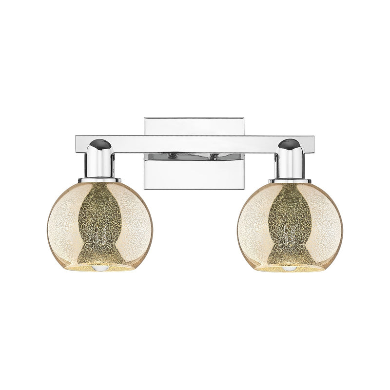 Innovations Athens 17in 2-Light Bath Vanity | Industrial Polished Chrome Steel and Mercury Glass | Bathroom Vanity Light | 16.88 | Model 716-2W-PC-G128-6