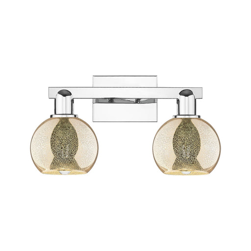 Innovations Athens 17in 2-Light Bath Vanity | Industrial Polished Chrome Steel and Mercury Glass | Bathroom Vanity Light | 16.88 | Model 716-2W-PC-G128-6