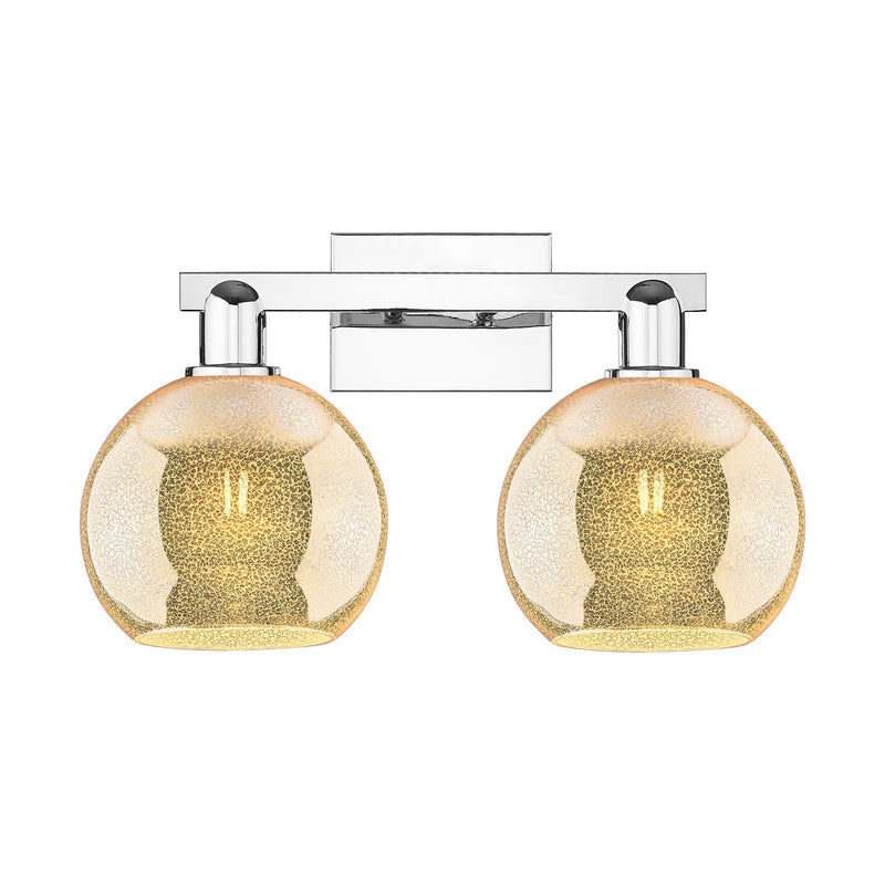 Innovations Athens 19in 2-Light Bath Vanity Light | Industrial Polished Chrome and Mercury Glass | Bathroom Vanity & Powder Room | Model 716-2W-PC-G128-8