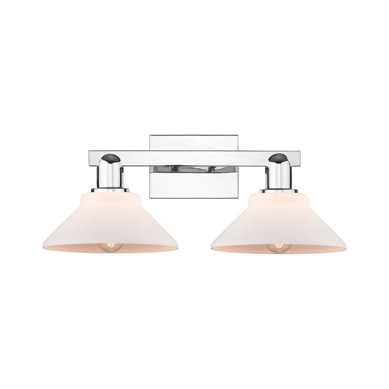 Innovations Orwell 19in 2-Light Bath Vanity Light | Industrial Polished Chrome and Matte White Glass | Bathroom Vanity | 19.38 x | Model 716-2W-PC-G131