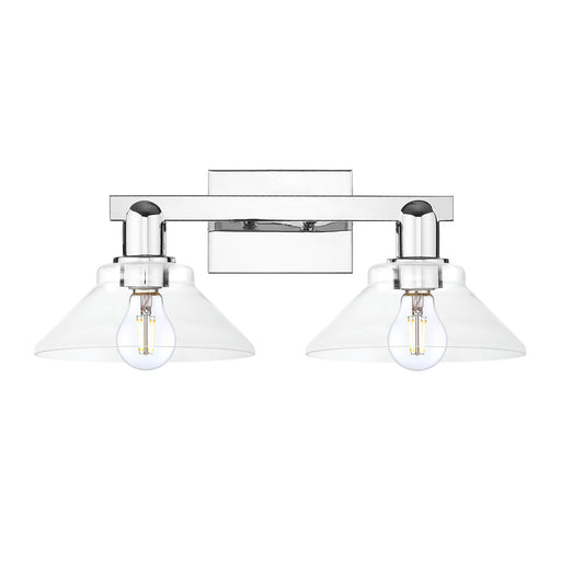 Innovations Orwell 19in 2-Light Bath Vanity Light | Industrial Polished Chrome and Clear Glass | Bathroom Vanity | 19.38 x 8.75 in | Model 716-2W-PC-G132