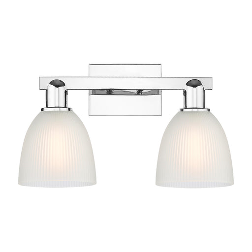Innovations Castile 17in 2-Light Bath Vanity Light | Industrial Polished Chrome Steel and White Glass | Bathroom Vanity & Hallway | Model 716-2W-PC-G381
