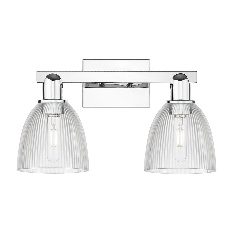 Innovations Castile 17in 2-Light Bath Vanity Light | Industrial Polished Chrome and Clear Glass | Bathroom Vanity | 17 x 10.75 x | Model 716-2W-PC-G382