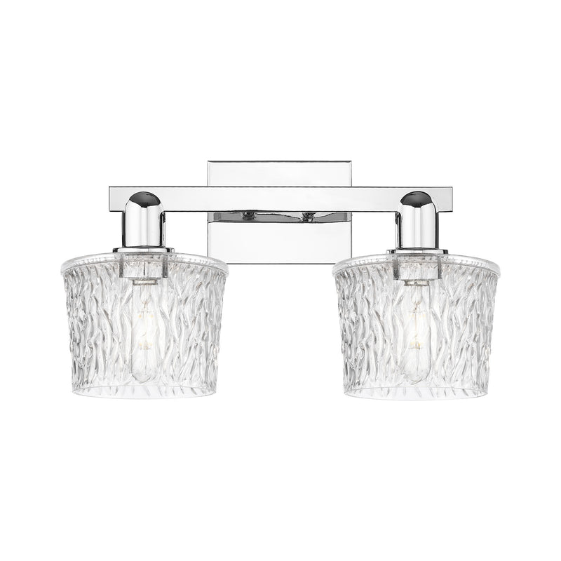 Innovations Niagara 18in 2-Light Bath Vanity Light | Polished Chrome Steel and Clear Textured Glass | Bathroom Vanity & Powder Room | Model 716-2W-PC-G402