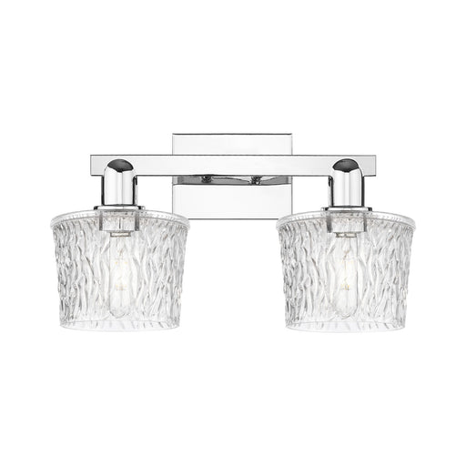Innovations Niagara 18in 2-Light Bath Vanity Light | Polished Chrome Steel and Clear Textured Glass | Bathroom Vanity & Powder Room | Model 716-2W-PC-G402
