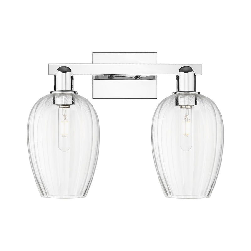 Innovations Preston 2Lt 16" Flute Bath Light, Chrome/Clear - 716-2W-PC-G457-6CL