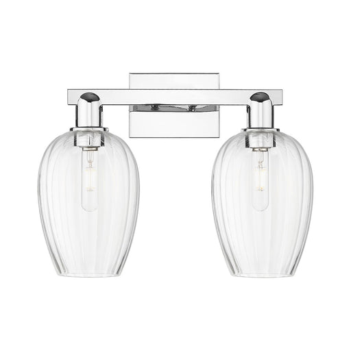 Innovations Preston 2Lt 16" Flute Bath Light, Chrome/Clear - 716-2W-PC-G457-6CL