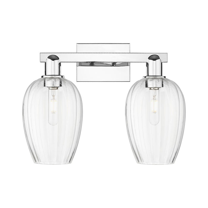 Innovations Preston 2Lt 16" Flute Bath Light, Chrome/Clear - 716-2W-PC-G457-6CL