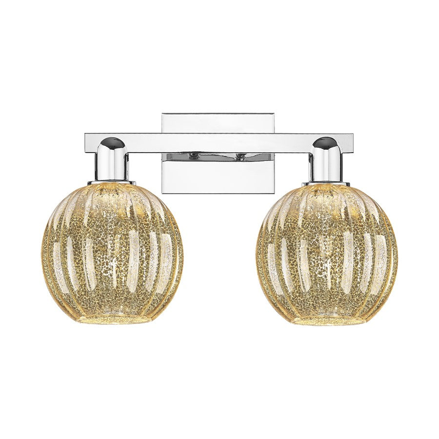 Innovations Preston 2Lt 16" Globe Bath, Chrome/Mercury - 716-2W-PC-G458-7ME