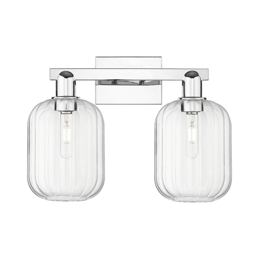 Innovations Preston 2Lt 16" Jar Bath Light, Chrome/Clear - 716-2W-PC-G460-7CL