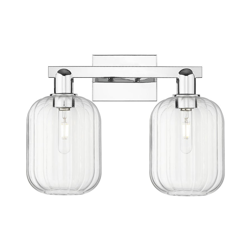 Innovations Preston 2Lt 16" Jar Bath Light, Chrome/Clear