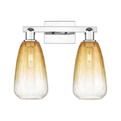 Innovations Brookhaven Almond 17in 2-Light Bath Vanity Light | Industrial Polished Chrome and Amber Glass | Bathroom Vanity | Model 716-2W-PC-G480-6AM