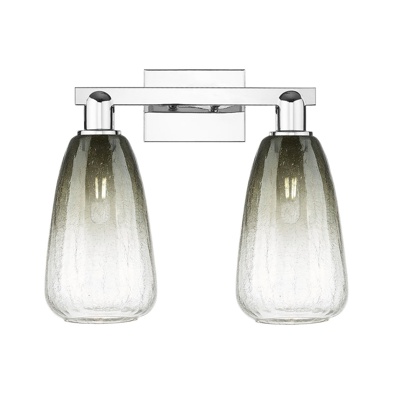 Innovations Brookhaven Almond 17in 2-Light Bath Vanity Light | Industrial Polished Chrome and Slate Glass | Bathroom Vanity | Model 716-2W-PC-G480-6SL