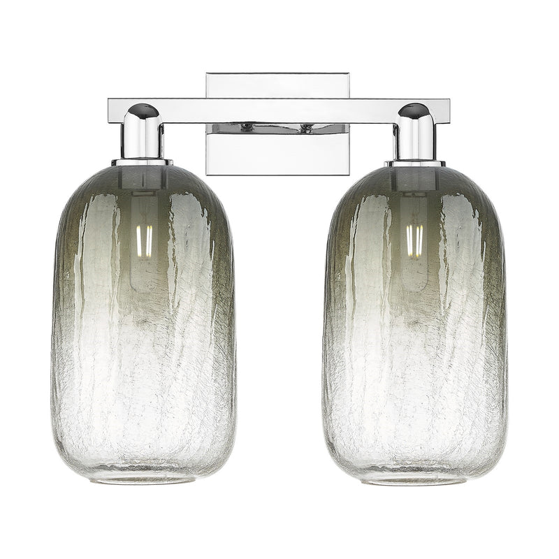 Innovations Brookhaven Cloche 18in 2-Light Bath Vanity Light | Industrial Polished Chrome and Slate Glass | Bathroom Vanity | Model 716-2W-PC-G482-7SL