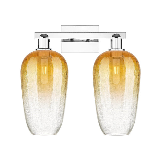 Innovations Brookhaven Flute 18in 2-Light Bath Vanity | Industrial Polished Chrome and Amber Glass | Bathroom & Powder Room | Model 716-2W-PC-G484-7AM