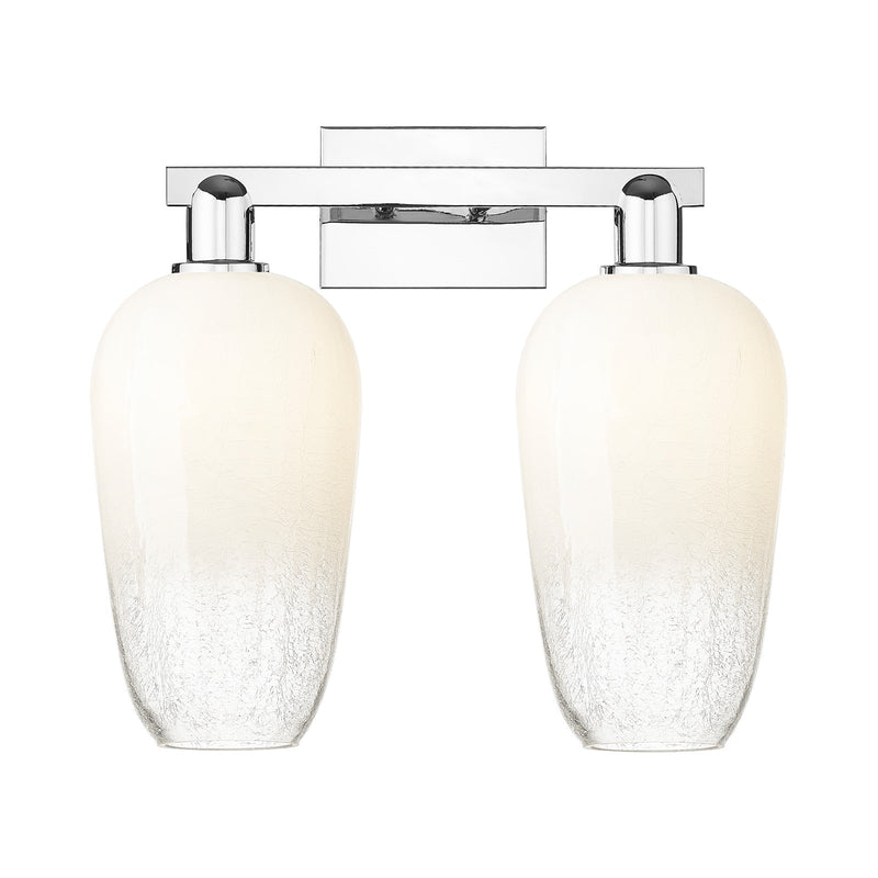 Innovations Brookhaven Flute 18in 2-Light Bath Vanity | Industrial Modern Polished Chrome and Opal Glass | Bathroom Vanity | 18 | Model 716-2W-PC-G484-7OP