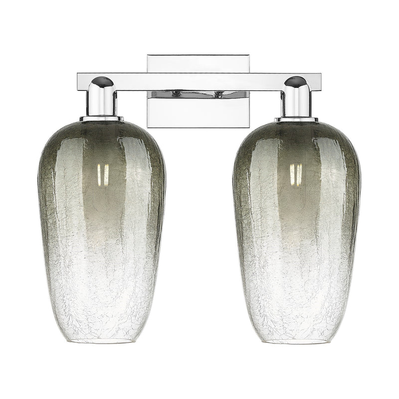 Innovations Brookhaven Flute 18in 2-Light Bath Vanity | Industrial Polished Chrome and Slate Glass | Bathroom & Powder Room | Model 716-2W-PC-G484-7SL