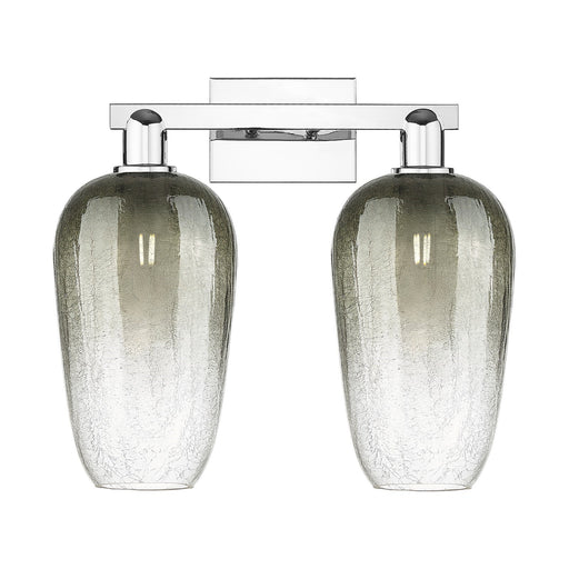 Innovations Brookhaven Flute 18in 2-Light Bath Vanity | Industrial Polished Chrome and Slate Glass | Bathroom & Powder Room | Model 716-2W-PC-G484-7SL