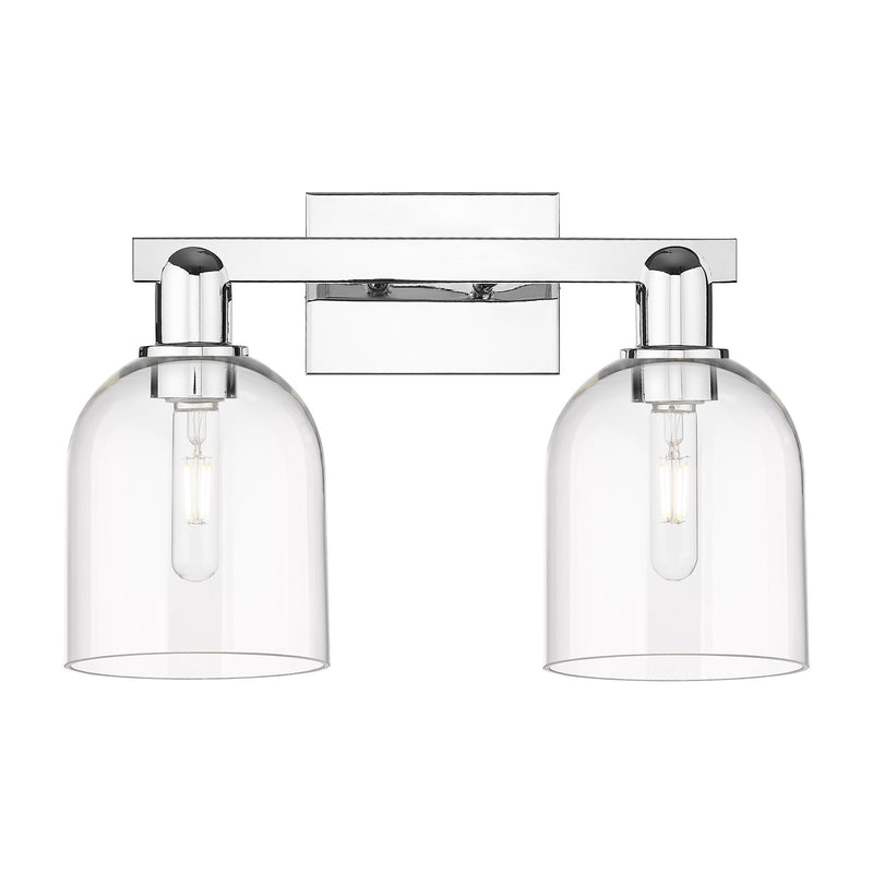Innovations Bella 17in 2-Light Bath Vanity | Industrial Polished Chrome and Clear Glass | Bathroom Vanity | 16.5 x 11.25 in | Model 716-2W-PC-G558-6CL