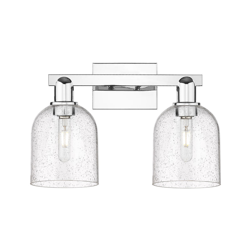 Innovations Bella 17in 2-Light Bath Vanity | Industrial Polished Chrome Steel and Seedy Glass | Bathroom Vanity Light | 16.5 x | Model 716-2W-PC-G558-6SDY