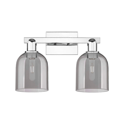 Innovations Bella 17in 2-Light Bath Vanity | Industrial Polished Chrome and Light Smoke Glass | Bathroom Vanity Light | 16.5 x | Model 716-2W-PC-G558-6SM
