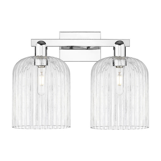 Innovations Bridal Veil 19in 2-Light Bath Vanity Light | Industrial Polished Chrome and Clear Ribbed Glass | Bathroom Vanity & | Model 716-2W-PC-G559-8CL