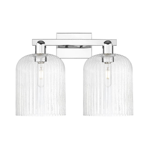 Innovations Bridal Veil 19in 2-Light Bath Vanity Light | Industrial Polished Chrome and Seedy Ribbed Glass | Bathroom Vanity | Model 716-2W-PC-G559-8SDY