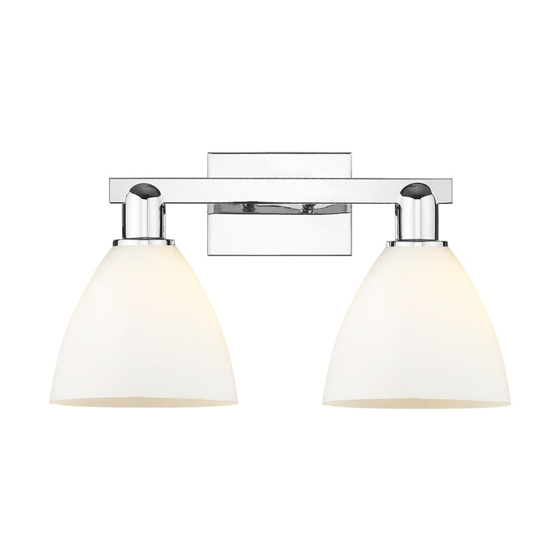 Innovations Bristol 19in 2-Light Bath Vanity | Industrial Polished Chrome and Matte White Glass | Bathroom Vanity Light | 18.5 x | Model 716-2W-PC-GBD-751