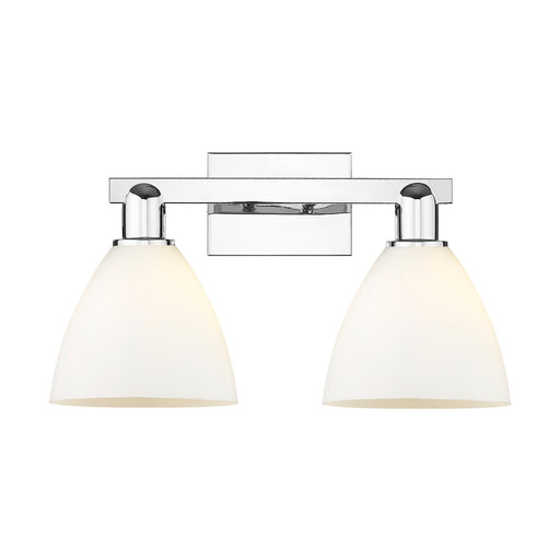Innovations Bristol 19in 2-Light Bath Vanity | Industrial Polished Chrome and Matte White Glass | Bathroom Vanity Light | 18.5 x | Model 716-2W-PC-GBD-751