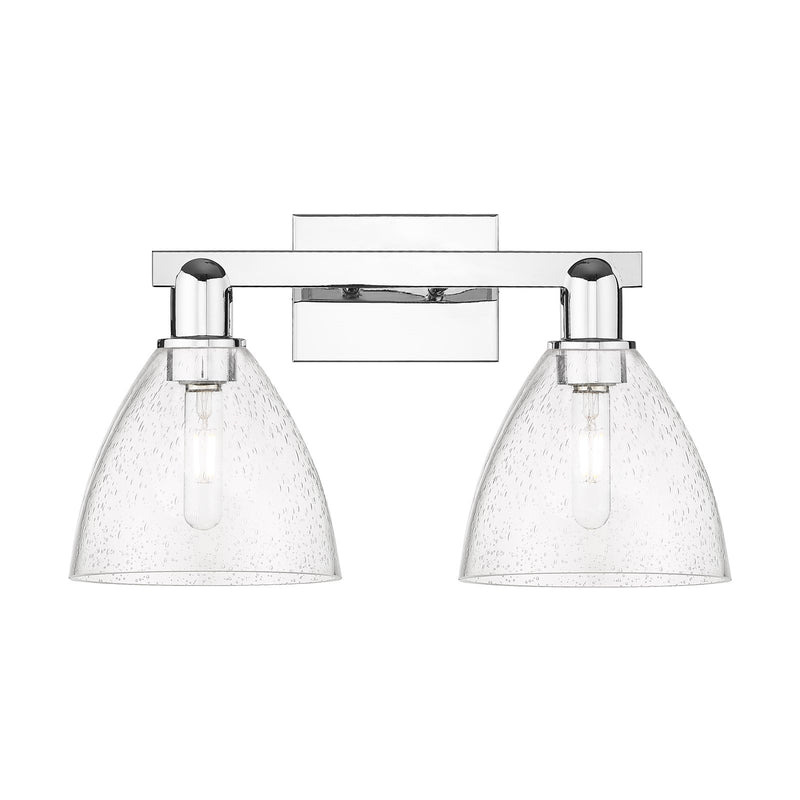 Innovations Bristol 18.5in 2-Light Bath Vanity | Industrial Polished Chrome Steel and Seedy Glass | Bathroom Vanity Light | 18.5 | Model 716-2W-PC-GBD-754