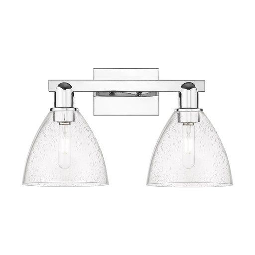 Innovations Bristol 18.5in 2-Light Bath Vanity | Industrial Polished Chrome Steel and Seedy Glass | Bathroom Vanity Light | 18.5 | Model 716-2W-PC-GBD-754