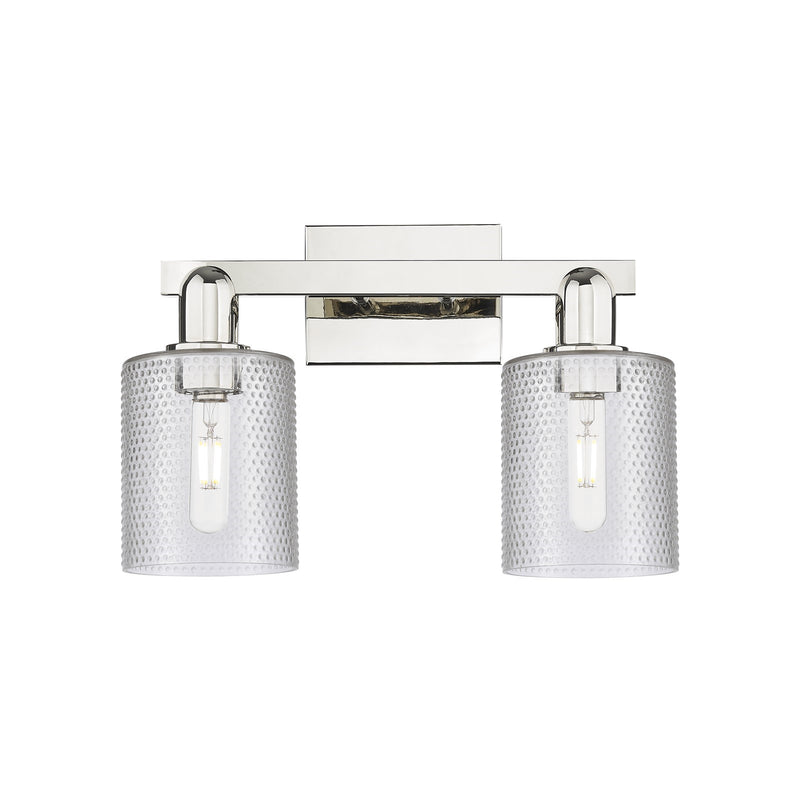 Innovations Cobbleskill 16in 2-Light Bath Vanity Light | Industrial Polished Nickel and Clear Glass | Bathroom Vanity & Powder Room | Model 716-2W-PN-G112
