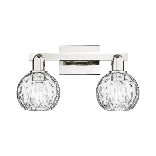 Innovations Athens Water Glass 17in 2-Light Bath Vanity Light | Industrial Polished Nickel and Clear Water Glass | Bathroom | Model 716-2W-PN-G1215-6