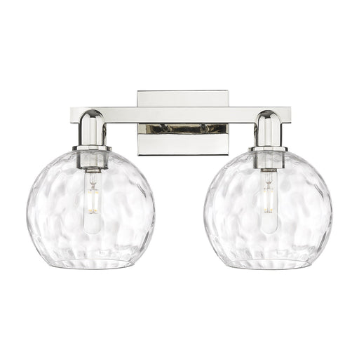 Innovations Athens Water Glass 19in 2-Light Bath Vanity Light | Industrial Polished Nickel and Clear Glass | Bathroom Vanity | Model 716-2W-PN-G1215-8