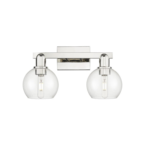 Innovations Athens 17in 2-Light Bath Vanity | Industrial Polished Nickel Steel and Clear Glass | Bathroom Vanity Light | 16.88 x | Model 716-2W-PN-G122-6