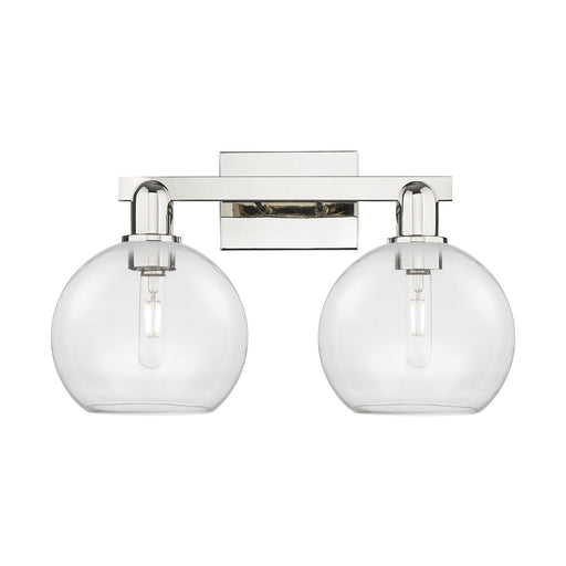Innovations Athens 19in 2-Light Bath Vanity Light | Industrial Polished Nickel Steel and Clear Glass | Bathroom Vanity | 19 x 8.5 | Model 716-2W-PN-G122-8
