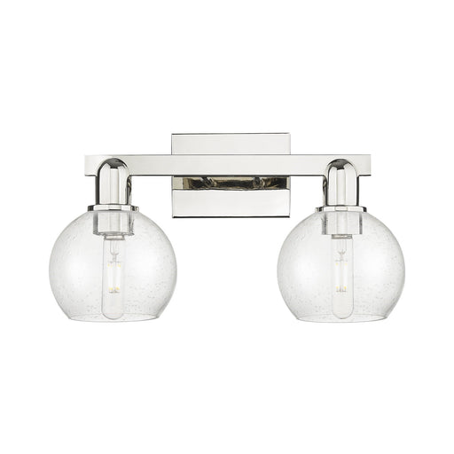 Innovations Athens 2-Light 17in Bath Vanity | Industrial Polished Nickel Steel and Seedy Glass | Bathroom & Powder Room | 16.88 x | Model 716-2W-PN-G124-6
