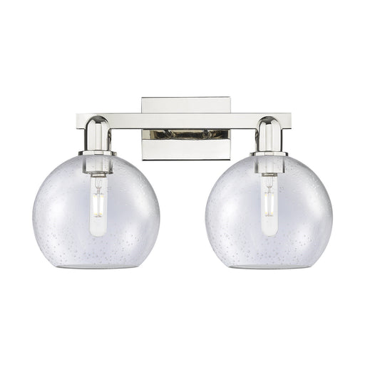 Innovations Athens 19in 2-Light Bath Vanity Light | Industrial Polished Nickel and Seedy Glass | Bathroom Vanity & Powder Room | Model 716-2W-PN-G124-8