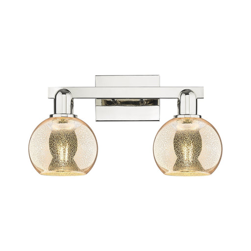 Innovations Athens 17in 2-Light Bath Vanity | Industrial Polished Nickel and Mercury Glass | Bathroom Vanity Light | 16.88 x 7.44 | Model 716-2W-PN-G128-6