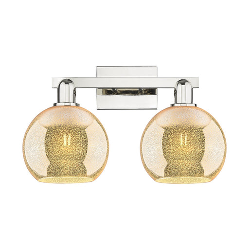 Innovations Athens 19in 2-Light Bath Vanity Light | Industrial Polished Nickel and Mercury Glass | Bathroom Vanity | 19 x 11.75 x | Model 716-2W-PN-G128-8