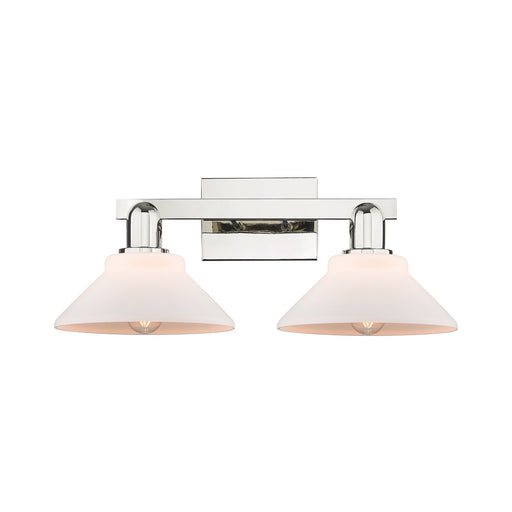 Innovations Orwell 19in 2-Light Bath Vanity Light | Industrial Polished Nickel and Matte White Glass | Bathroom Vanity | 19.38 x | Model 716-2W-PN-G131