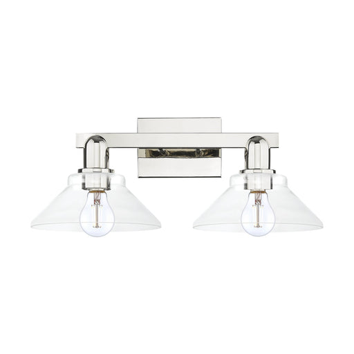 Innovations Orwell 19in 2-Light Bath Vanity Light | Industrial Polished Nickel and Clear Glass | Bathroom Vanity | 19.38 x 8.75 in | Model 716-2W-PN-G132