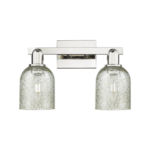 Innovations Caledonia 16in 2-Light Bath Vanity Light | Industrial Polished Nickel and Mica Glass | Bathroom Vanity & Powder Room | Model 716-2W-PN-G259