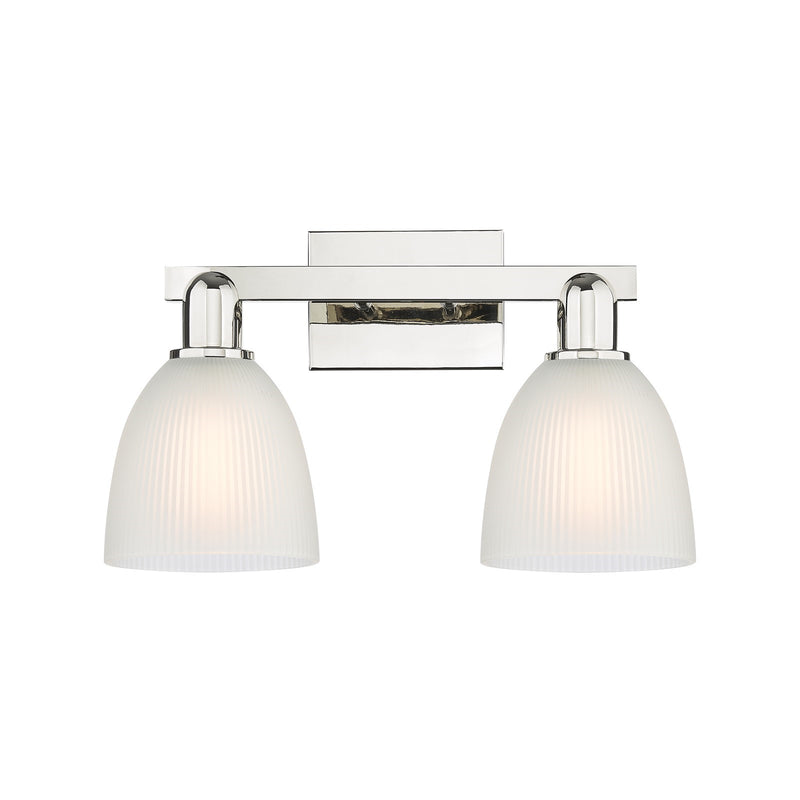 Innovations Castile 17in 2-Light Bath Vanity Light | Industrial Polished Nickel and White Glass | Bathroom Vanity | 17 x 10.75 x | Model 716-2W-PN-G381
