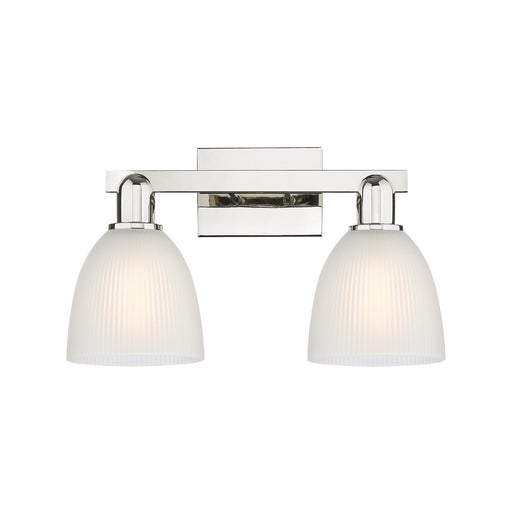 Innovations Castile 17in 2-Light Bath Vanity Light | Industrial Polished Nickel and White Glass | Bathroom Vanity | 17 x 10.75 x | Model 716-2W-PN-G381