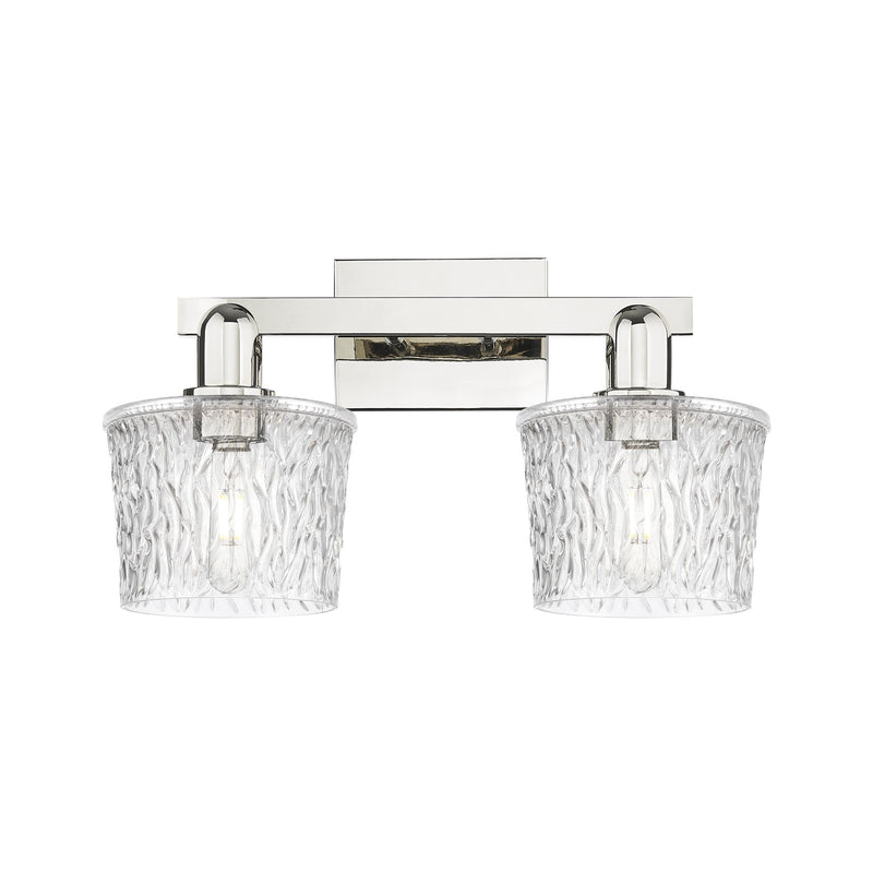 Innovations Niagara 18in 2-Light Bath Vanity Light | Industrial Polished Nickel Steel and Clear Glass | Bathroom Vanity | 17.5 x | Model 716-2W-PN-G402