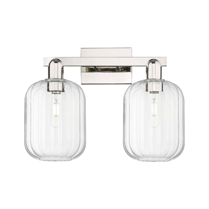 Innovations Preston 2Lt 16" Jar Bath, Polished Nickel/Clear - 716-2W-PN-G460-7CL