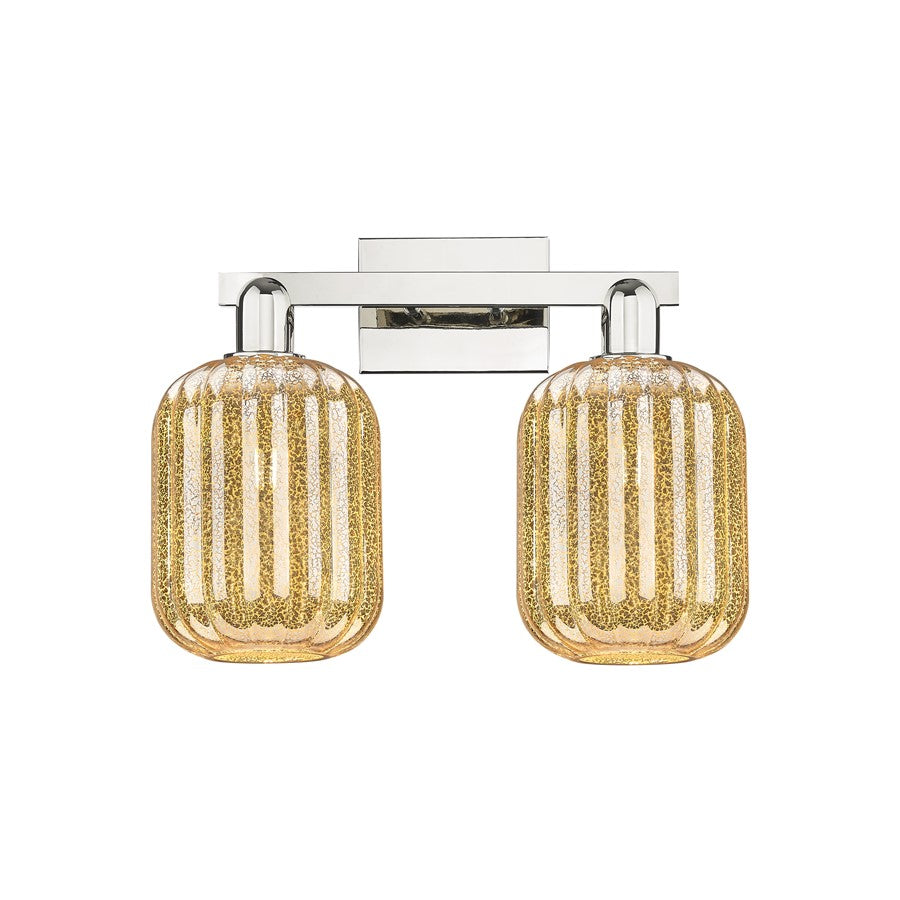 Innovations Preston 2Lt 16" Jar Bath, PN/Mercury - 716-2W-PN-G460-7ME