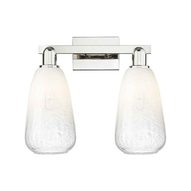 Innovations Brookhaven Almond 17in 2-Light Bath Vanity Light | Industrial Polished Nickel and Opal Glass | Bathroom Vanity | 17 | Model 716-2W-PN-G480-6OP